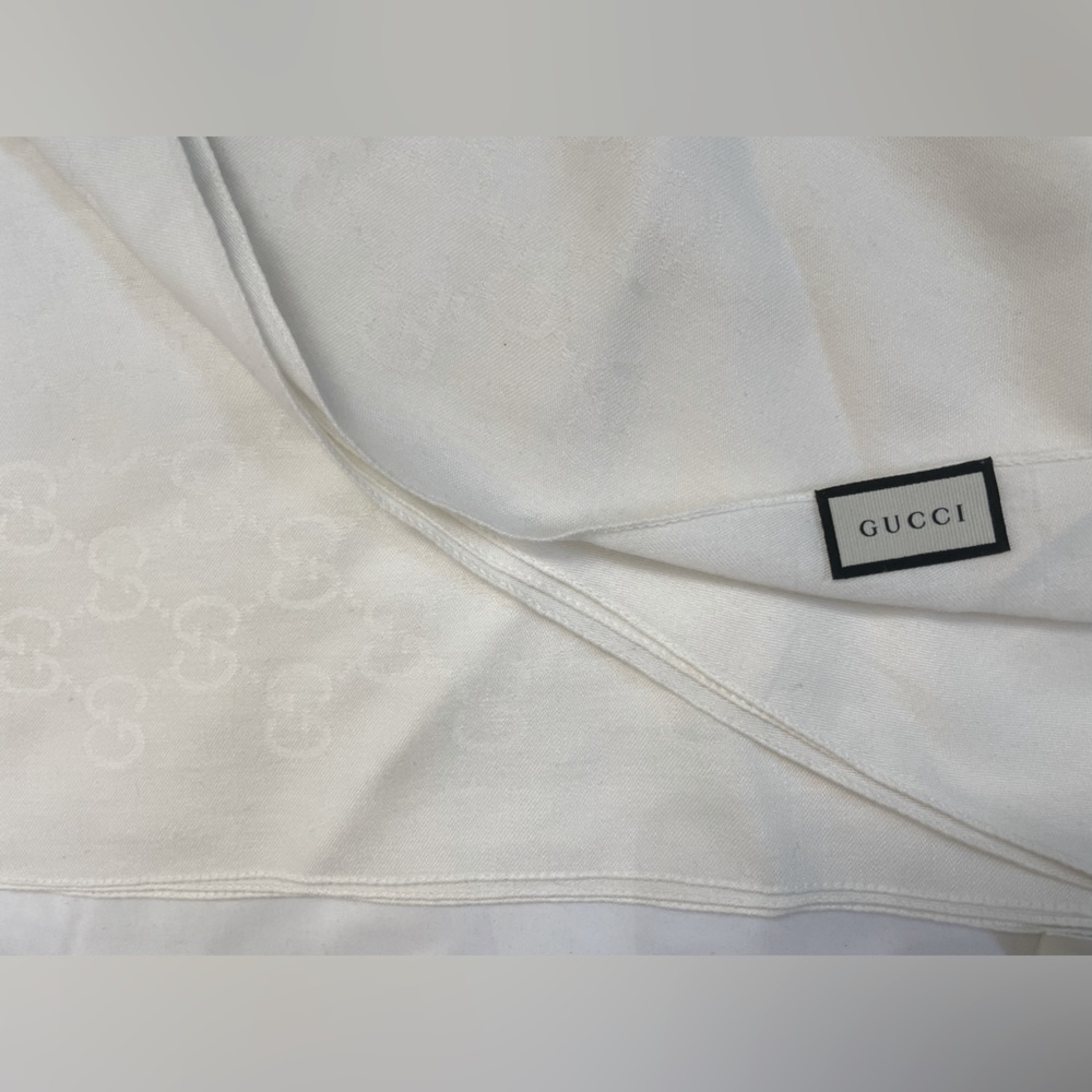 GUCCI GG Jacquard Silk Wool Shawl - BRAND NEW